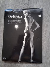 CHARNOS SHEER LUSTRE TIGHTS.BARLEY NAVY. SMALL. NEW. POST UK ONLY.