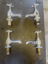 2 pairs Bristan 1901 Traditional Vanity Taps - Chrome Plated - Hot & Cold