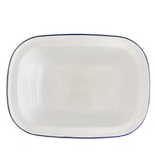White Enamel Pie Dish Oblong