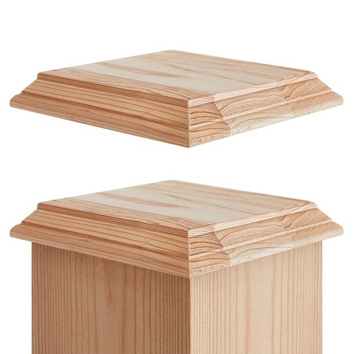 Wood newel post - cap, 6''/