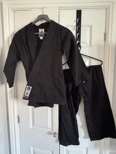 Black BJJ Karate Gi Suit, age 9-10, Size 140. Samurai Bytomic VGC