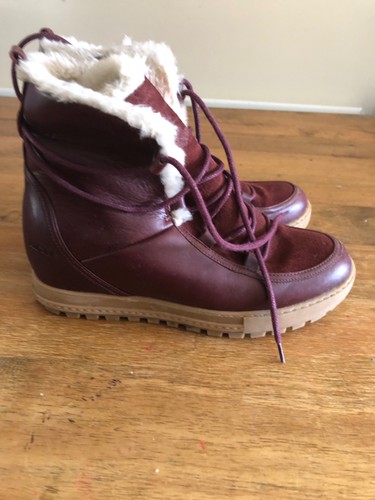 Aigle burgundy wedge boot 6 - aigle,