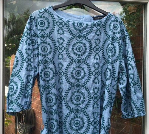 Bnwt zara blue embroidered - zara,