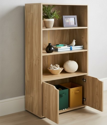 Open shelf bookcase oak - 3,