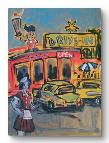 Original acrylic painting x - acrylic,