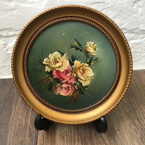 Miniature round oil painting