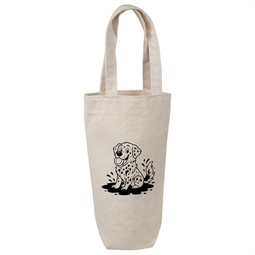 Muddy labrador wine bottle - wine,