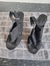Peacocks Black Wedge Sandals