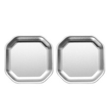  2 Pcs Serving Dishes Dinnerware Kitchen Plates Stainless Steel Tray