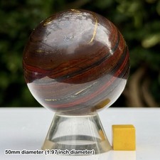 50mm Red Tiger Iron Sphere – Genuine Banded Hematite, Jasper, and Tiger Eye