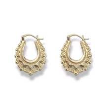 Gold gypsy style creole hoops - gold,