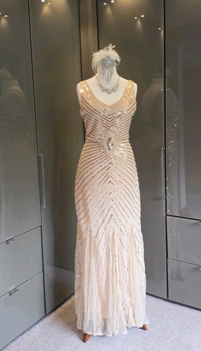 Gold sequin art deco - deco, long