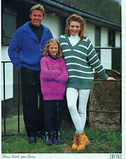 14 MEN LADY CHILDS 28-50" FISHERMANS RIB SWEATER JACKET KNITTING PATTERN COPY