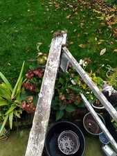 Old wooden step ladders solid wood still usable condition as photo's 6 ft high