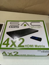 SAC 4x2 HDMI Matrix Switch 4 In/ 2 Out Inc Remote HDMI Switcher New In Box