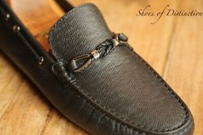 Louis Vuitton Black Leather Silver LV Bit Loafers Shoes Mens UK 11 US 12 EU 45