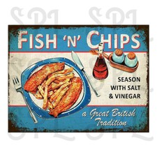 Fish chips retro - n,