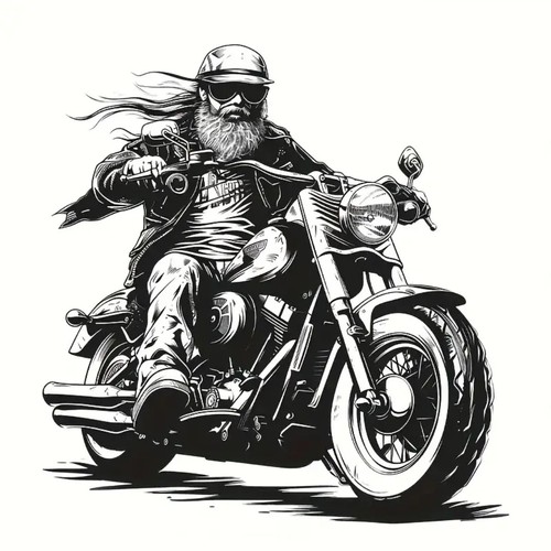 Old biker waterproof vinyl - old,