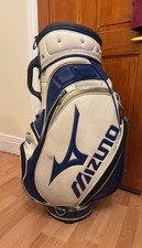 Mizuno staff Tour Golf Bag White & Blue Rain Hood