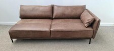 MADE.COM Odelle LHF Sofa in Brown Leather (M066)