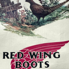Vintage 1950s Red Wing Shoes Irish Setter Boot Poster by F. Sweney 111cm x 93cm