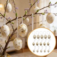15x Gold Easter Egg Hanging