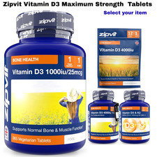 Zipvit Vitamin D3,K2 Maximum Strength Tablet Absorption Easy Swallow Bone Muscle