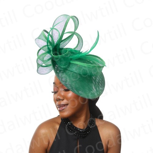 Red fascinator hat wedding - red,