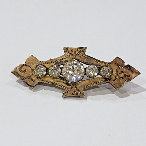 Antique victorian cross brooch - victorian,