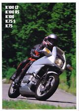 BMW K75 , K75S , K100 , K100RS & K100LT ORIGINAL 1988 FACTORY UK SALES BROCHURE