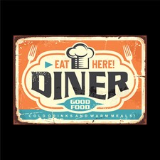 Retro diner restaurant sign