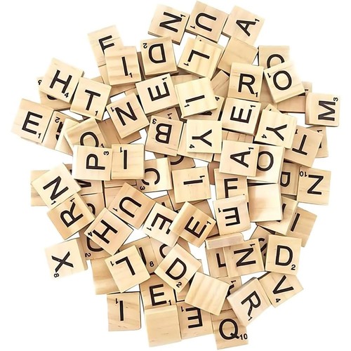 Wooden scrabble tiles - wooden,