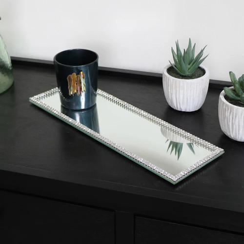 Rectangle jewelled mirrored - rectangle,