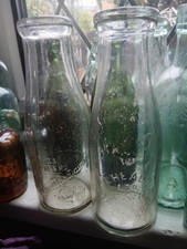 2 Old Milk Bottle's Smith's Dairy.33 Ayres Rd.& Rare A.Heald No Pictorial Cow