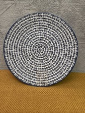 Sainsburys Indigo Dash Serving Platter/Large Plate 31cm Diameter - Blue & White