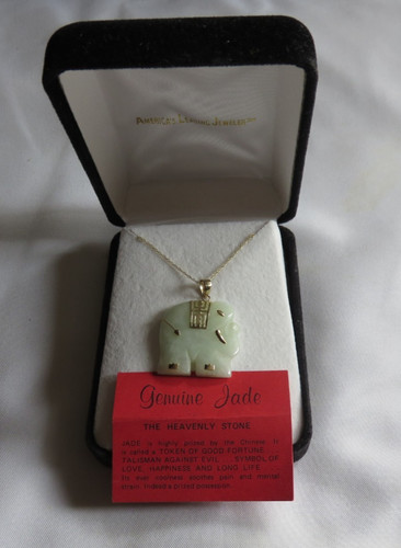 10k yellow gold jade - yellow, elephant