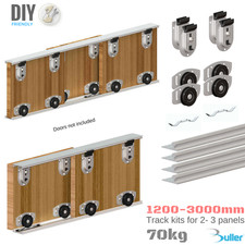 Wardrobe Sliding Door Track System  Gear Set For Ares 1200mm-3000mm 2/3 Door