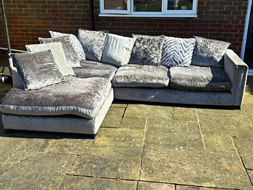 Dfs grey corner sofa with - dfs,