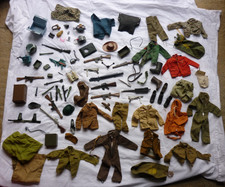 Vintage Palitoy Action Man Clothes Weapons Shoes Hats Accessories Bundle Job Lot