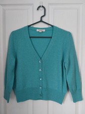 Marks & Spencer Autograph 100% Cashmere Jade Cropped Cardigan Size Small