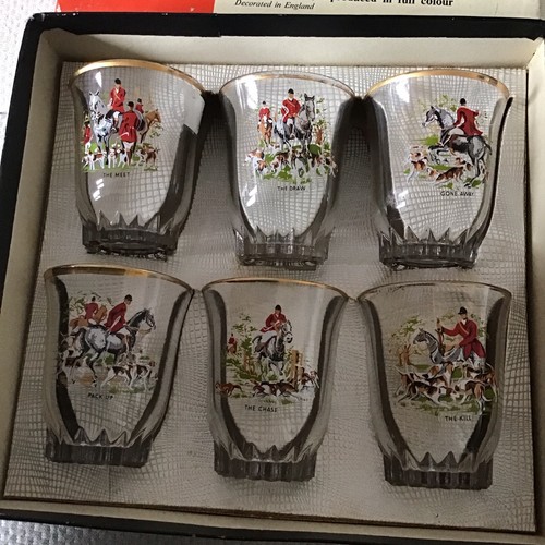 Hunting scene shot glasses - scene,