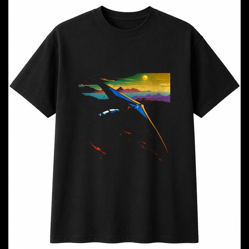 Hang glider sunbeams retro - hang,