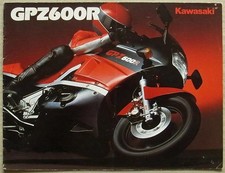 KAWASAKI GPZ600R MOTORCYCLE Sales Brochure 1985 #99943-1541 ALL-E IV-XII