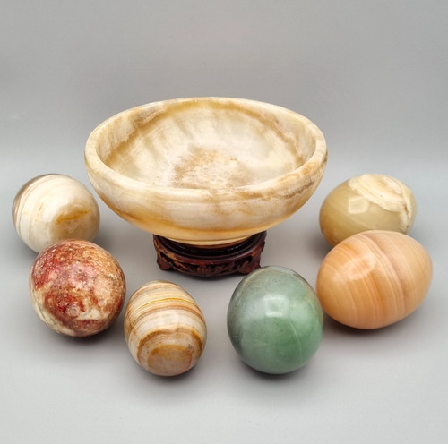 Onyx marble polished eggs - 6,