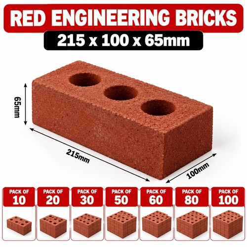 Red engineering bricks - red,