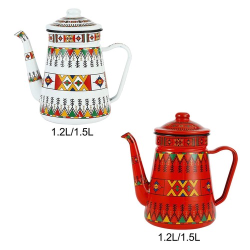 Enamel coffee pot - enamel, floral
