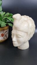 Vintage Marble? Alabaster?Style Heavy Bust Statue Woman Medusa 7in Tall