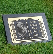 GRAVE MARKER MEMORIAL STONE GRAVE PLAQUE GRANITE PERSONALISED MEMORIAL STONE