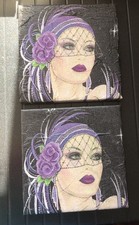 2 X Handmade Art Deco Lady