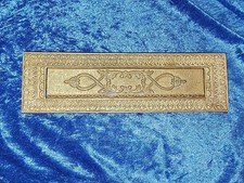 Edwardian Brass letter box/Door Plate . 23.5cm x 7cm.